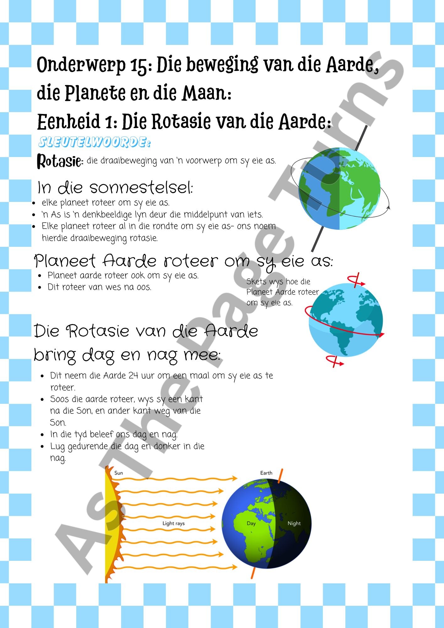 Graad 6 Natuurwetenskappe en Tegnologie Opsommings Platinum Kwartaal 4