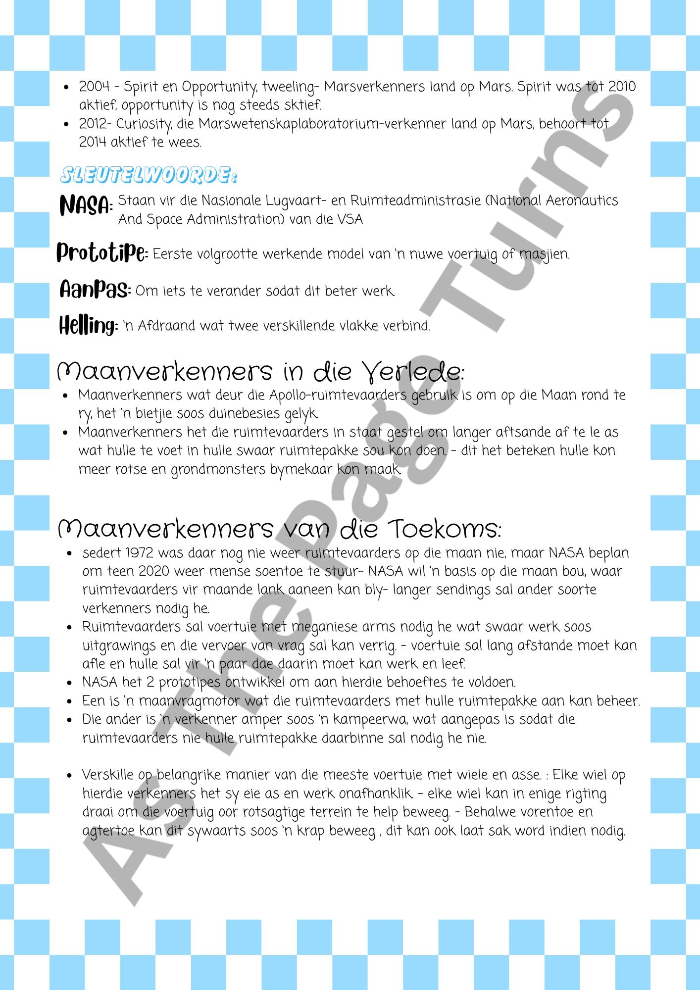 Graad 6 Natuurwetenskappe en Tegnologie Opsommings Platinum Kwartaal 4