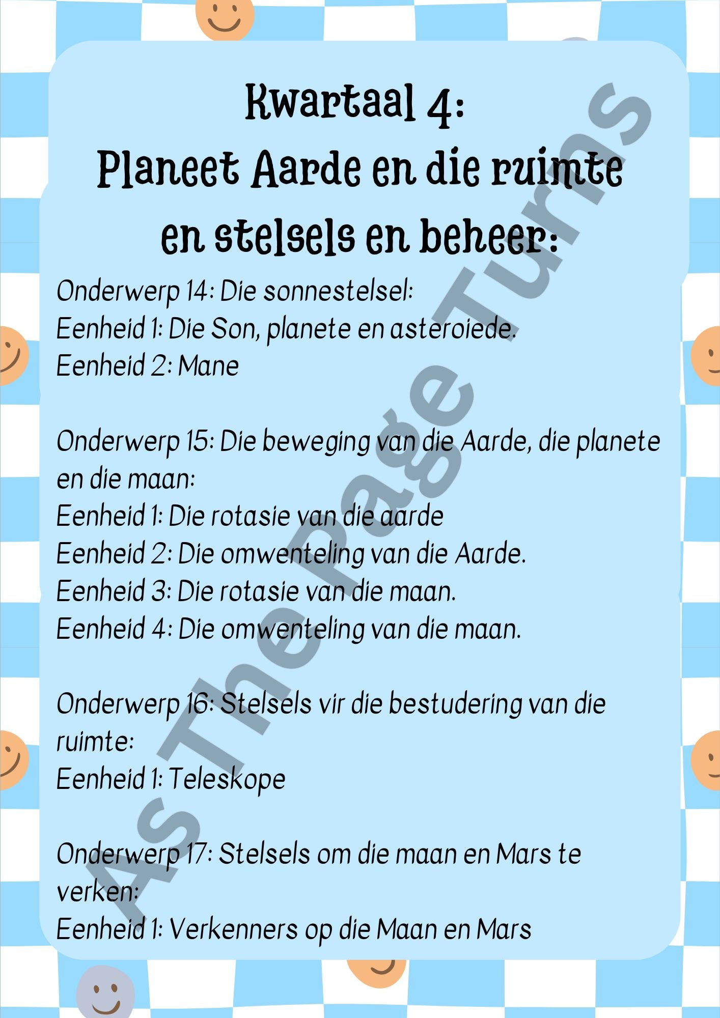 Graad 6 Natuurwetenskappe en Tegnologie Opsommings Platinum Kwartaal 4